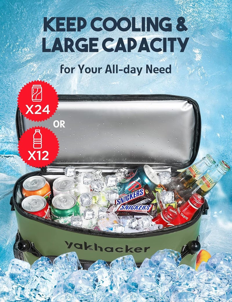 YAKHACKER Kayak Cooler, Waterproof Seat Back Cooler for Kayaks with Lawn-Chair Style Seats, Kayak Accessories Cooler Bag, Portable Ice Chest Cooler for Kayaking, Travel, Lunch, Beaches &Trips - Image 2